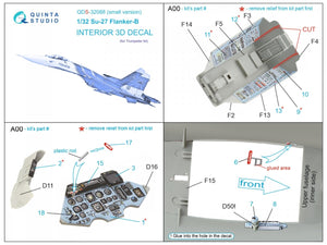 Quinta Studio QDS-32088 Su-27 3D-Printed &amp;amp; coloured Interior on decal paper (Trumpeter) (small version) 1/32 – imagen 9