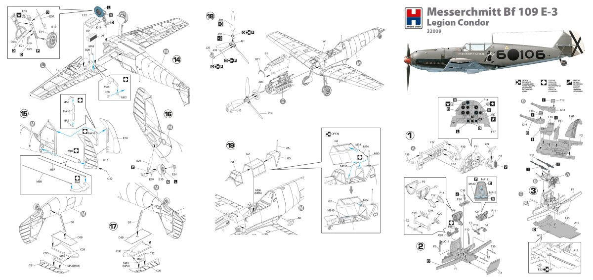 Hobby 2000 32009 Messerschmitt Bf-109 E-3 Legion Condor (DRAGON + CARTOGRAPHIE + MASQUE) 1/32 – image 2