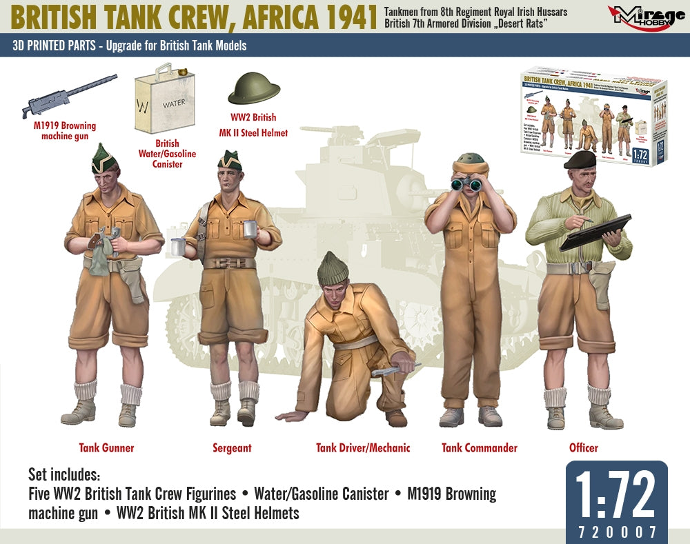 Mirage Hobby 720007 British Tank Crew, Africa 1941 1/72 – Bild 2