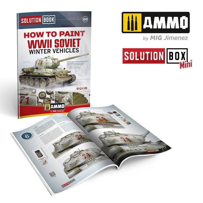 AMMO of Mig Jimenez 6603 SOLUTION BOOK 20 - How to Paint WWII Soviet Winter Vehicles (English, Spanish, Francais, Deutsch) – imagen 2