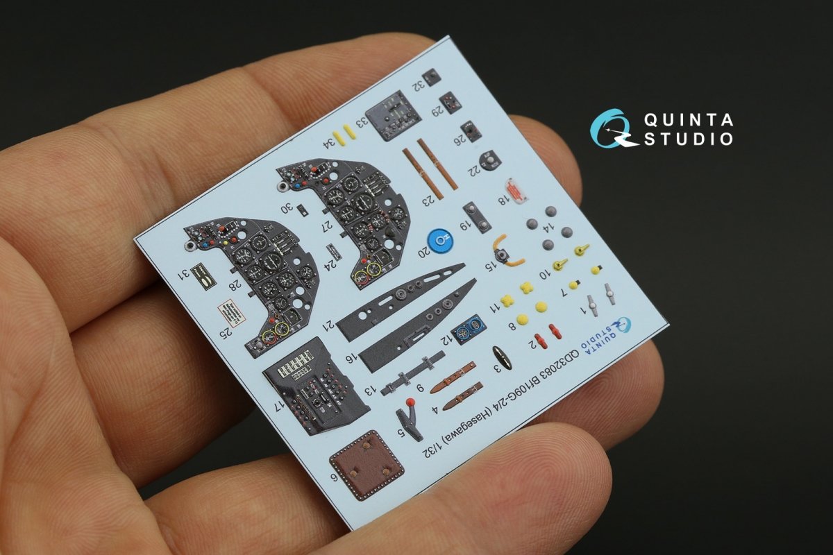 Quinta Studio QD32083 Bf 109G-2/G-4 3D-Printed &amp;amp; coloured Interior on decal paper (Hasegawa) 1/32 – imagen 4