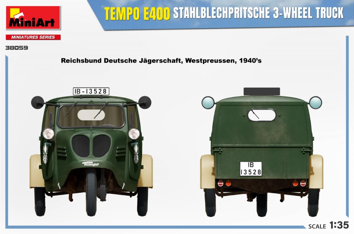 MiniArt 38059 TEMPO E400 STAHLBLECHPRITSCHE 3-WHEEL TRUCK 1/35 – image 11