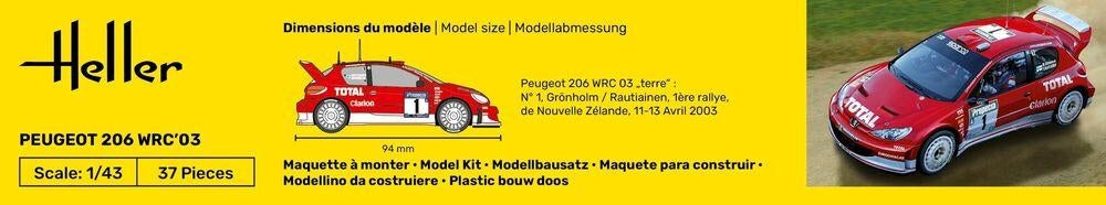 Heller 56113 Peugeot 206 WRC &amp;#39;03 - Starter Kit 1/43 – Bild 2