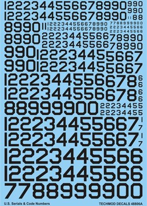 Techmod 48806 - U.S. Serial &amp;amp; Code Numbers 1/48