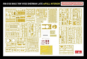 Rye Field Model 5136 M4A3 76W VVSS Sherman Late Upgrade Version Full Interior 1/35 – imagen 9