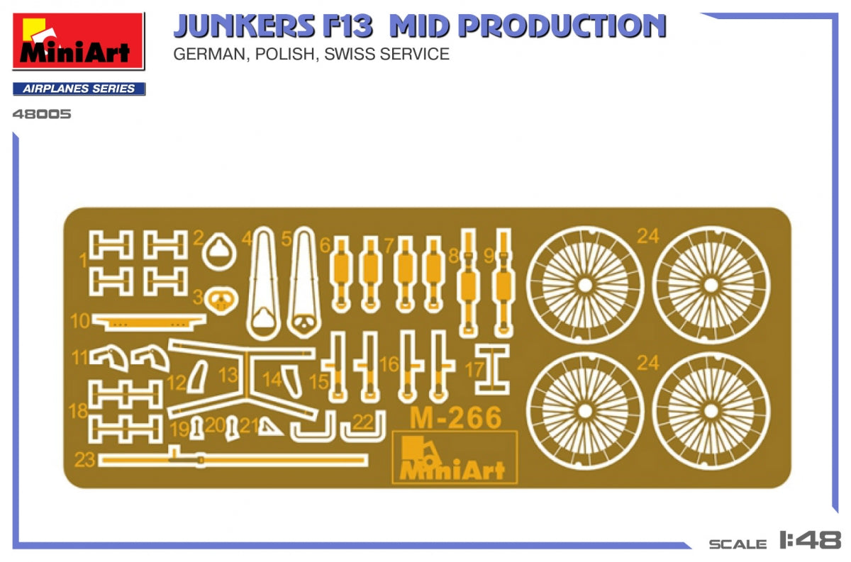 MiniArt 48005 Junkers F13. Mid Prod. German, Polish, Swiss Service 1/48 – imagen 3