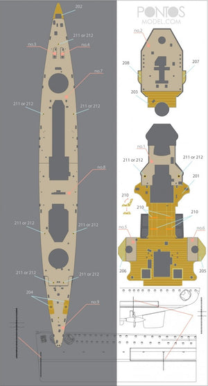 Pontos 35019WD1 DKM Admiral Graf Spee Jeu de pont en bois (1/350) – image 4