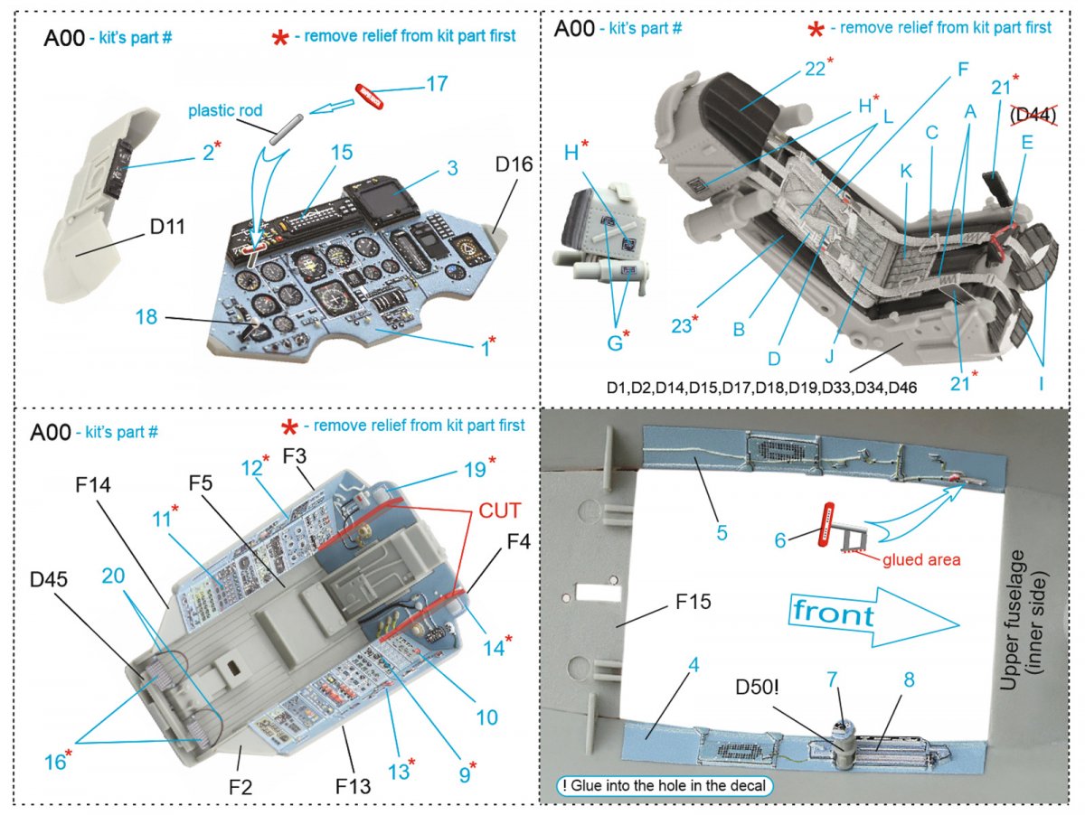 Quinta Studio QD32088 Su-27 3D-Printed &amp;amp; coloured Interior on decal paper (Trumpeter) (full version) 1/32 – imagen 2