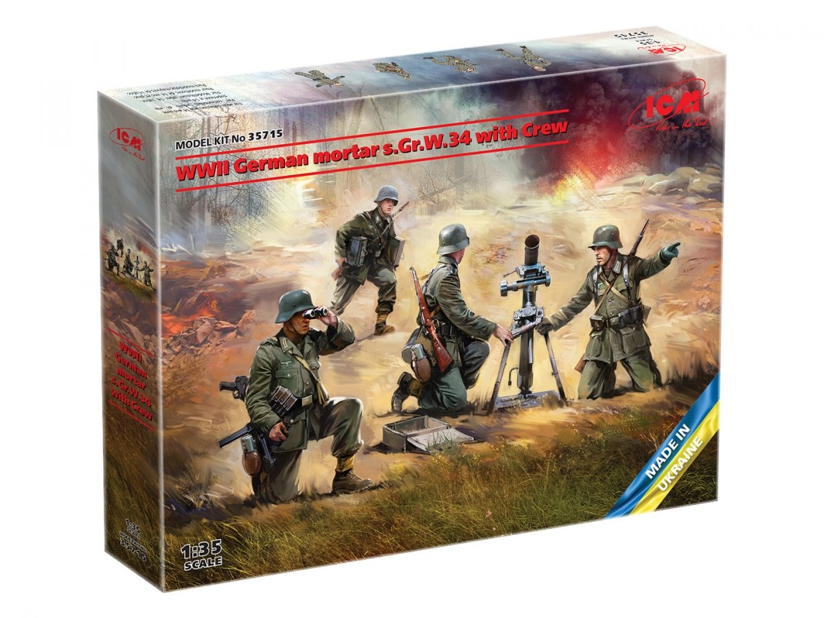 ICM 35715 WW2 German mortar GrW 34 with Crew (mortar and 4 figures) 1/35 – Bild 2
