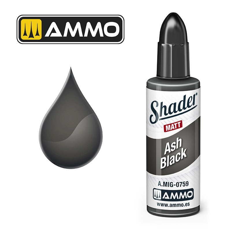 Munitions de Mig Jimenez A.MIG 0759 Ash Black Shader Matt