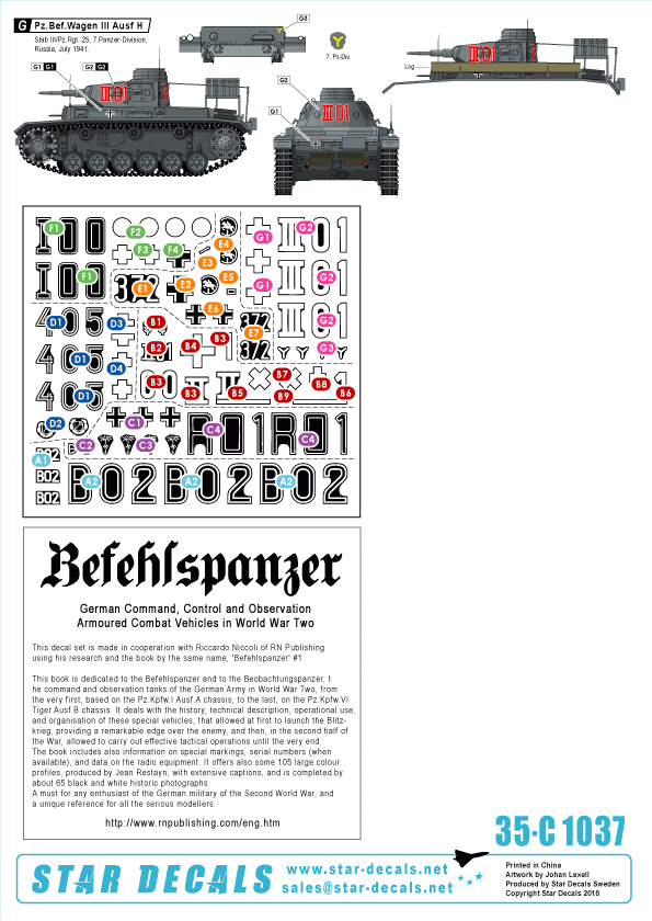 Star Decals 35-C1037 Befehlspanzer # 2 1/35 – imagen 2