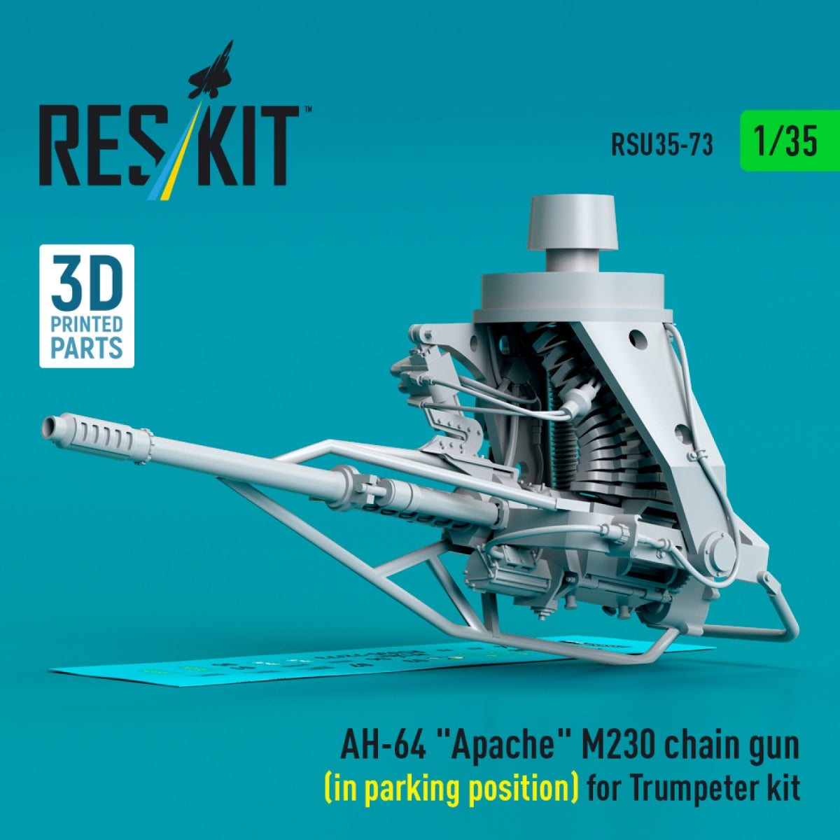 RESKIT RSU35-0073 AH-64 &amp;quot;Apache&amp;quot; M230 chain gun (in parking position) for Trumpeter kit (3D Printed) 1/35 – zdjęcie 2