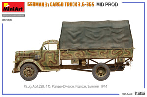 Miniart 35456 GERMAN 3T CARGO TRUCK 3,6-36S MID PROD 1/35 – immagine 10