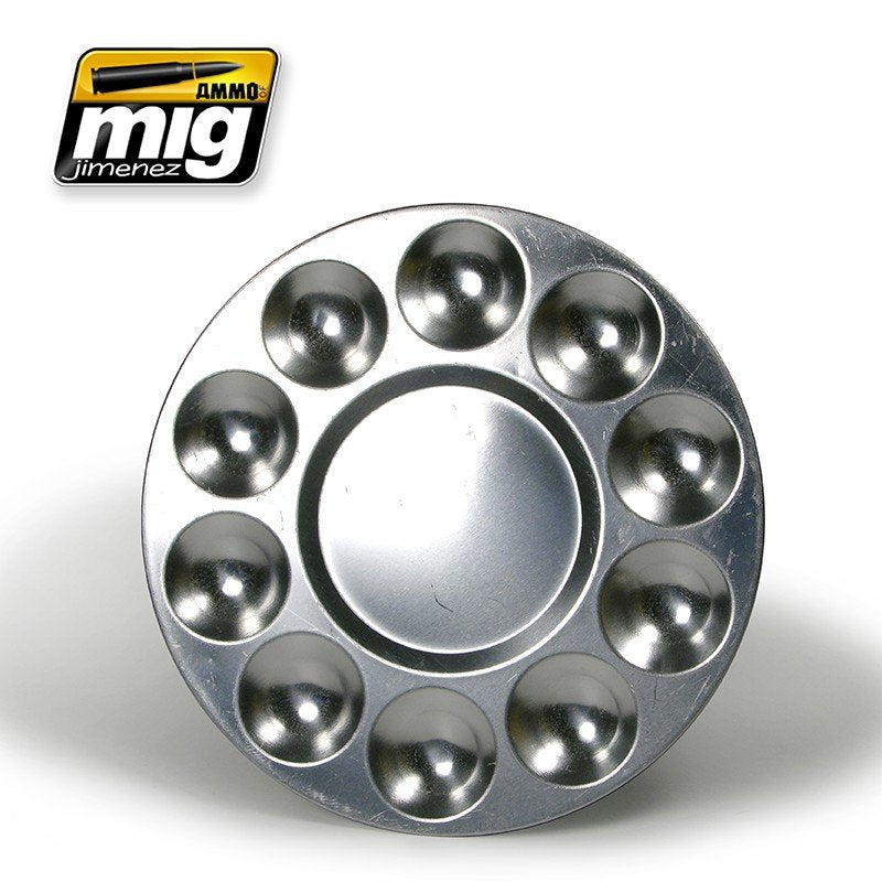 AMMO of Mig Jimenez 8009 ALUMINUM PALLET (10 WELLS)