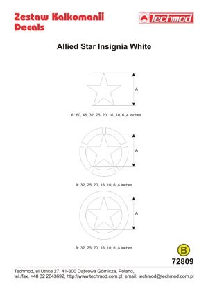 Techmod 72809 - Allied Star Insignia White 1/72 – zdjęcie 2