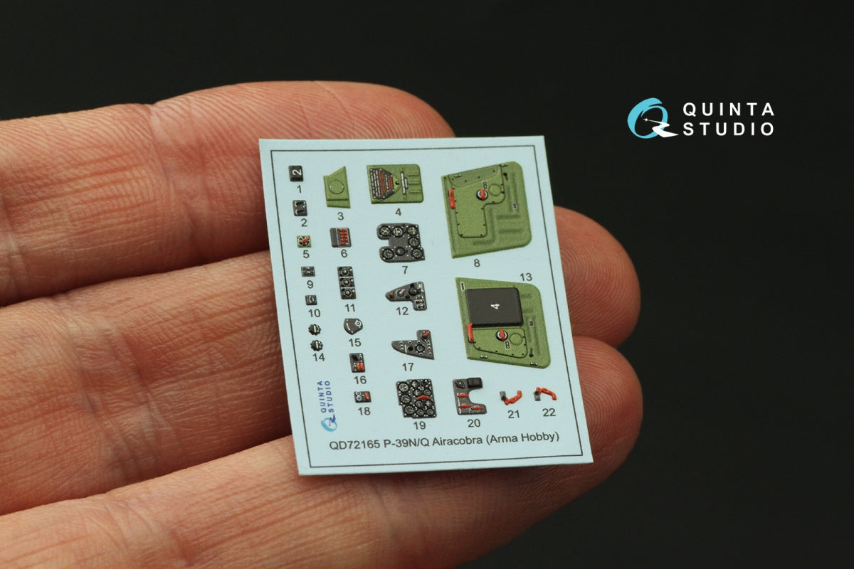 Quinta Studio QD72165 P-39Q/N Airacobra 3D-Printed coloured Interior on decal paper (Arma Hobby) 1/72 – imagen 5