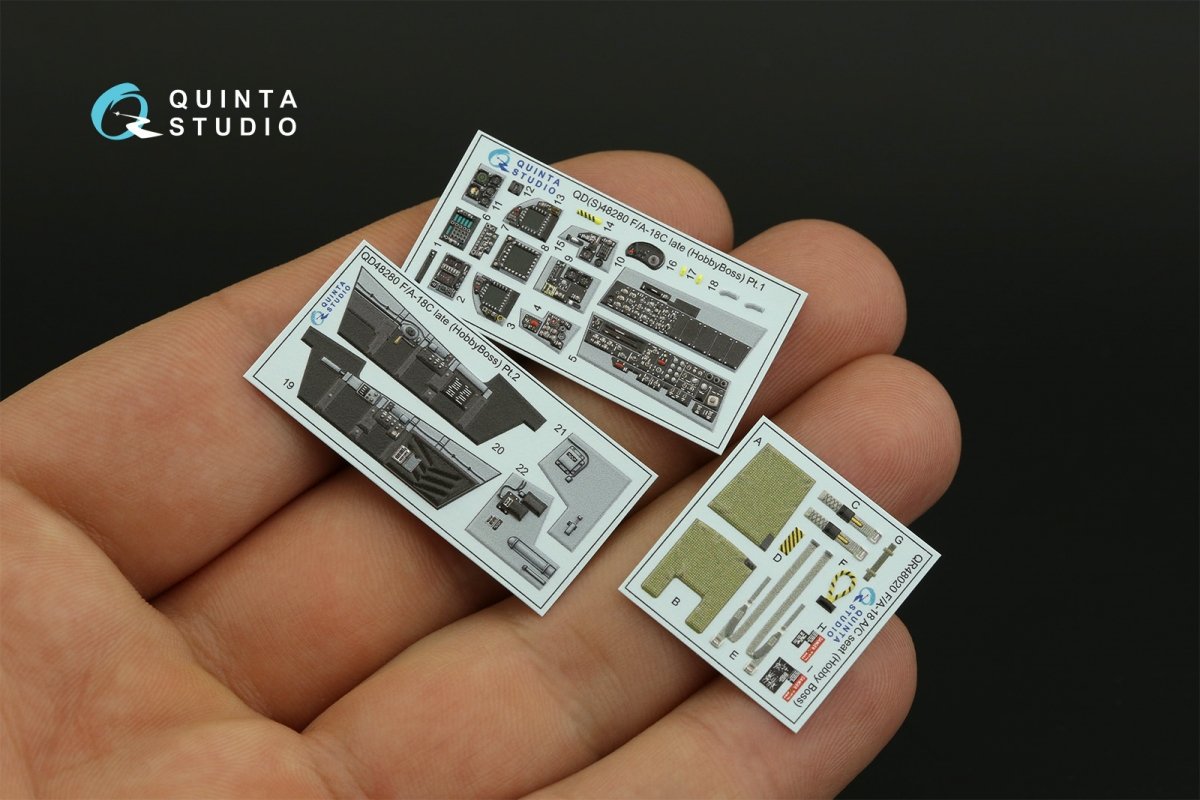 Quinta Studio QD48280 F/A-18C late 3D-Printed &amp;amp; coloured Interior on decal paper (HobbyBoss) 1/48 – zdjęcie 10