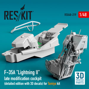 RESKIT RSU48-0219 F-35A &amp;quot;LIGHTNING II&amp;quot; COCKPIT (DETAILED EDITION WITH 3D DECALS) FOR TAMIYA KIT (3D PRINTED) 1/48 – image 2