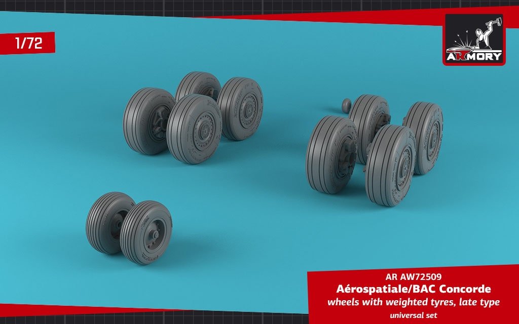 Armory Models AW72509 Concorde wheels w/ weighted tires, late 1/72 – imagen 3