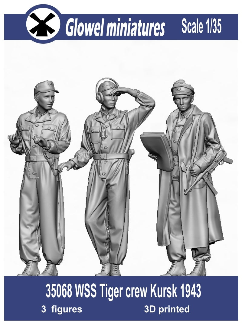 Glowel Miniatures 35068 WSS Tiger crew Kursk 1943 (3 Figure, 3D Printed) 1/35