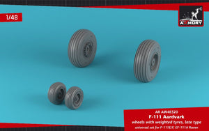 Armory Models AW48320 F-111E/F Aardvark / EF-111A Raven wheels w/ weighted tyres 1/48 – immagine 2