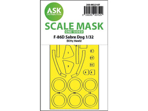 Art Scale Kit M32107 F-86D Sabre Dog One-Sided Express Fit Mask for Kitty Hawk 1/32