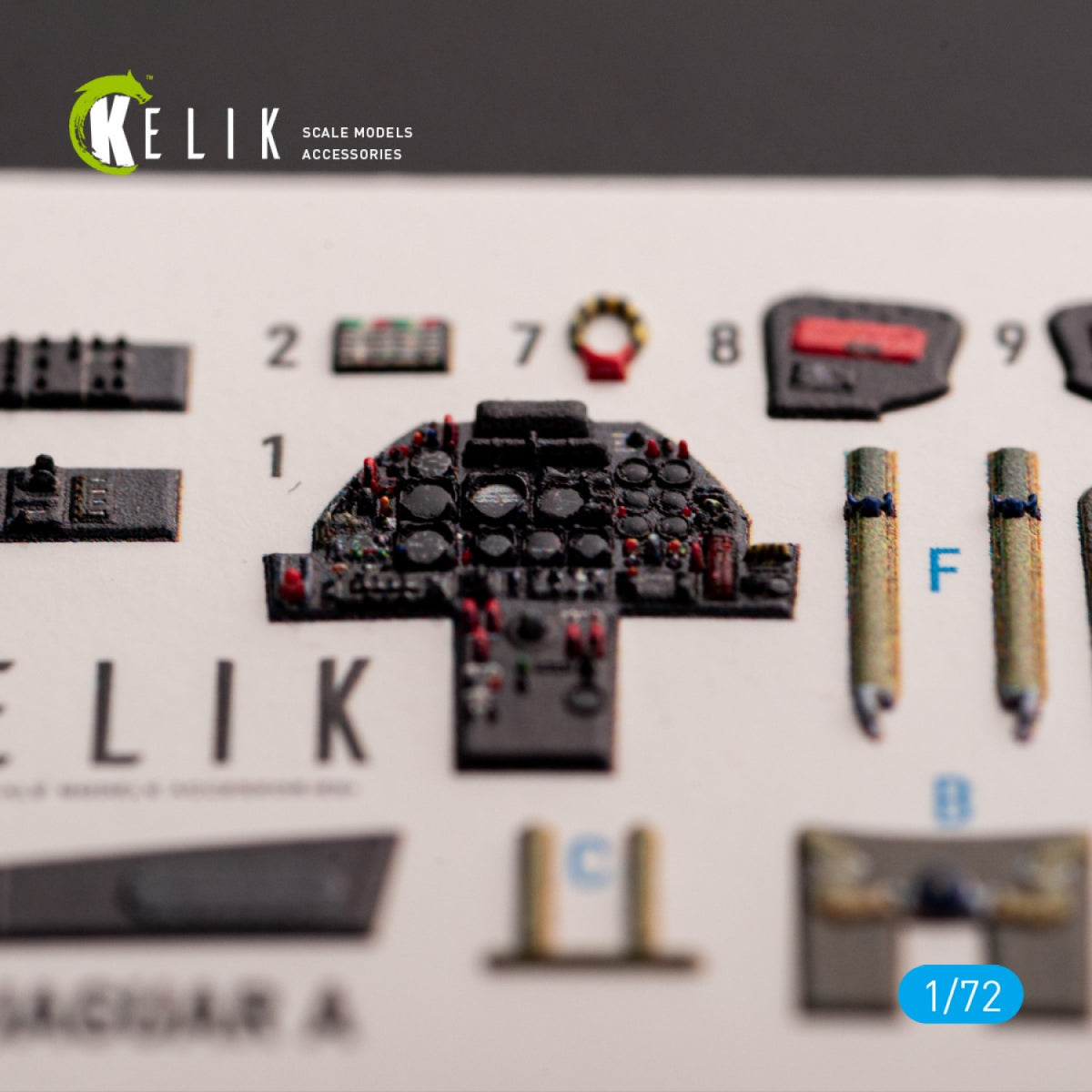 KELIK K72179 Jaguar A - interior 3D decals for HobbyBoss kit 1/72
