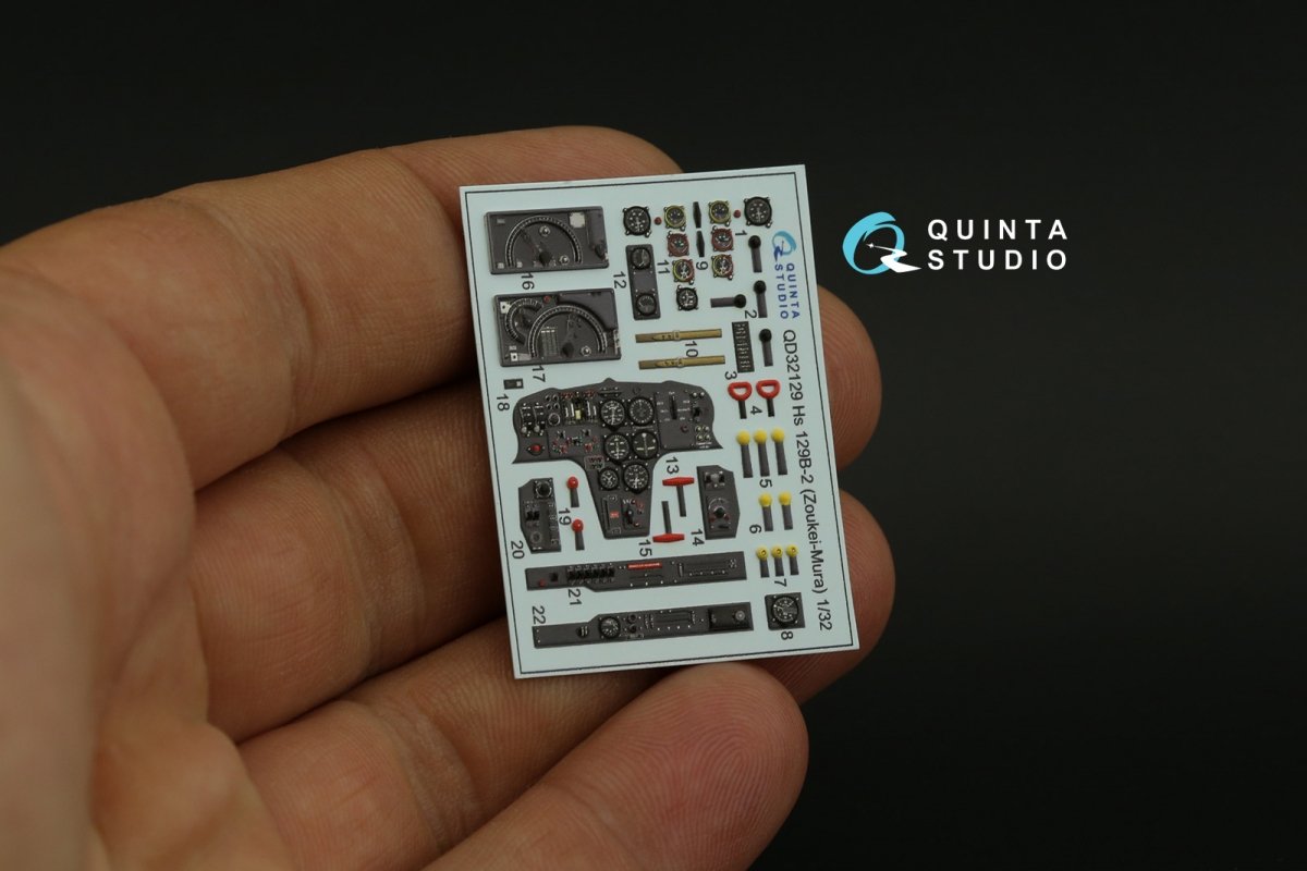 Quinta Studio QD32129 Hs 129B-2 3D-Printed &amp;amp; coloured Interior on decal paper ( Zoukei-Mura ) 1/32 – Bild 7