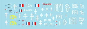 Décalcomanies étoiles 72-A1109 FFI #2. Beute-Panzers repris. Résistance française - Forces Françaises de l&amp;#39;Intérieur 1/72 – image 2