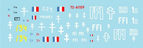 Décalcomanies étoiles 72-A1109 FFI #2. Beute-Panzers repris. Résistance française - Forces Françaises de l&amp;#39;Intérieur 1/72 – image 2