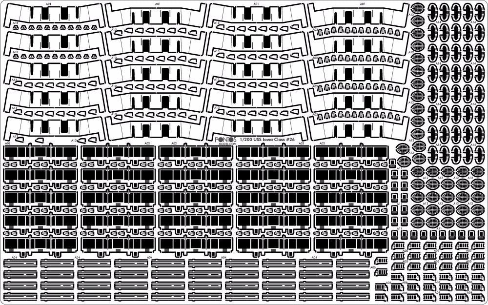 Pontos 21002F1 USS Missouri Iowa 1944 Advanced Add-on Set for Trumpeter 05399 kit – Bild 7