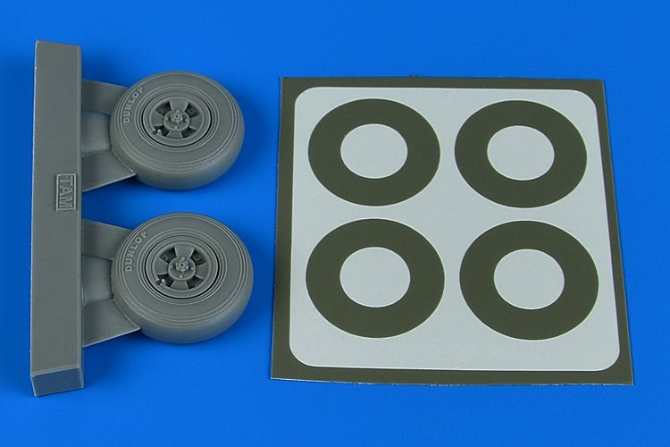Aires 2241 Spitfire Mk.IX wheels (4-spoke) & paint masks 1/32 TAMIYA