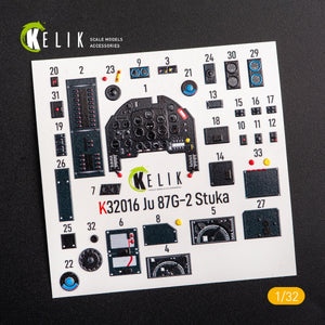 KELIK K32016 JUNKERS JU 87 D/G STUKA - INTERIOR 3D DECAL FOR TRUMPETER KIT 1/32 – imagen 3