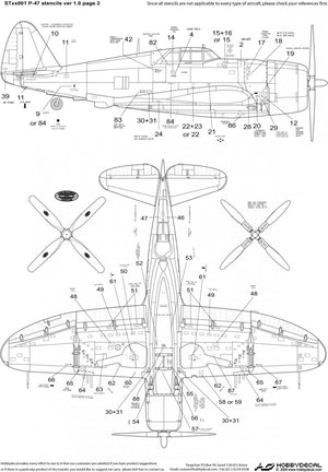 HobbyDecal ST48001V1 P-47 Stencils ver 1 1/48 – imagen 3