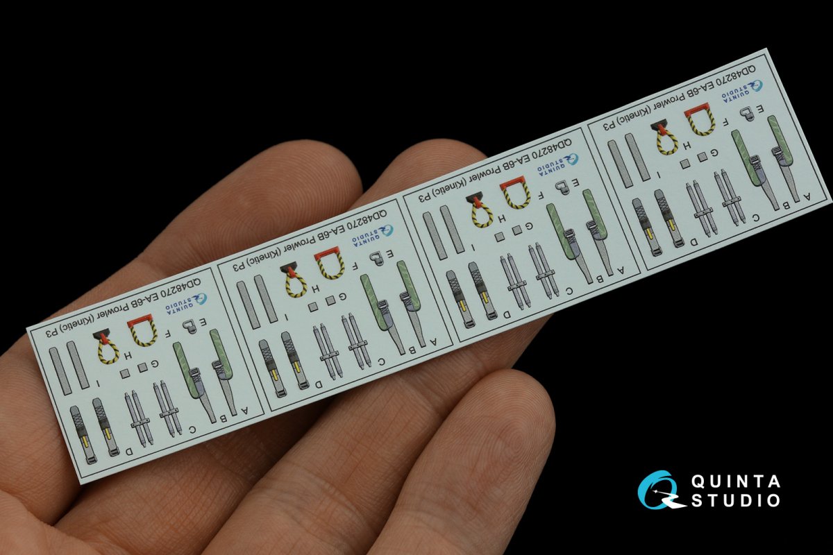 Quinta Studio QD48270 EA-6B Prowler (ICAP II) 3D-Printed &amp;amp; coloured Interior on decal paper (Kinetic) 1/48 – imagen 5