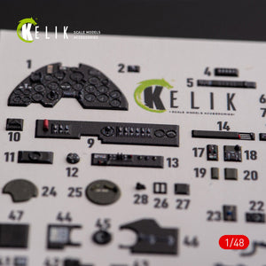 KELIK K48108 P-38F &amp;quot;Lightning&amp;quot; - interior 3D decals for Academy kit 1/48 – immagine 6