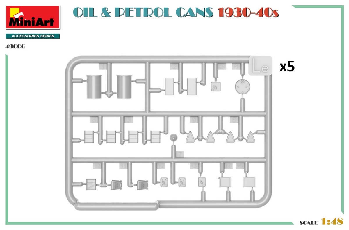 MiniArt 49006 OIL &amp;amp; PETROL CANS 1930-40s 1/48 – imagen 3