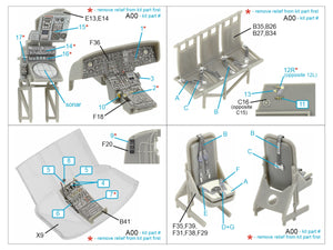 Intérieur imprimé en 3D et coloré sur papier décalcomanie Quinta Studio QD48431 Westland Sea King HU.5 (Airfix) 1/48 – image 2