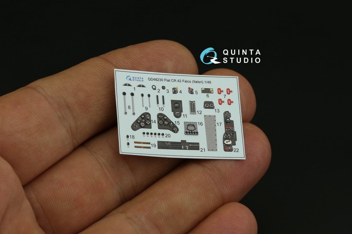 Quinta Studio QD48230 Fiat CR.42 3D-Printed &amp;amp; coloured Interior on decal paper (Italeri) 1/48 – imagen 3