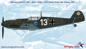 Wingsy Kits D5-07 German WWII Fighter MESSERSCHMITT Bf 109 E-1 1/48 – zdjęcie 14