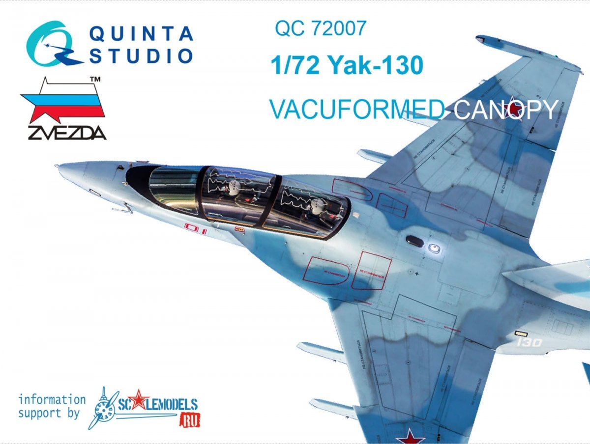 Quinta Studio QC72007 Verrière transparente thermoformée Yak-130 avec cordon détachable (pour kit Zvezda) 1/72