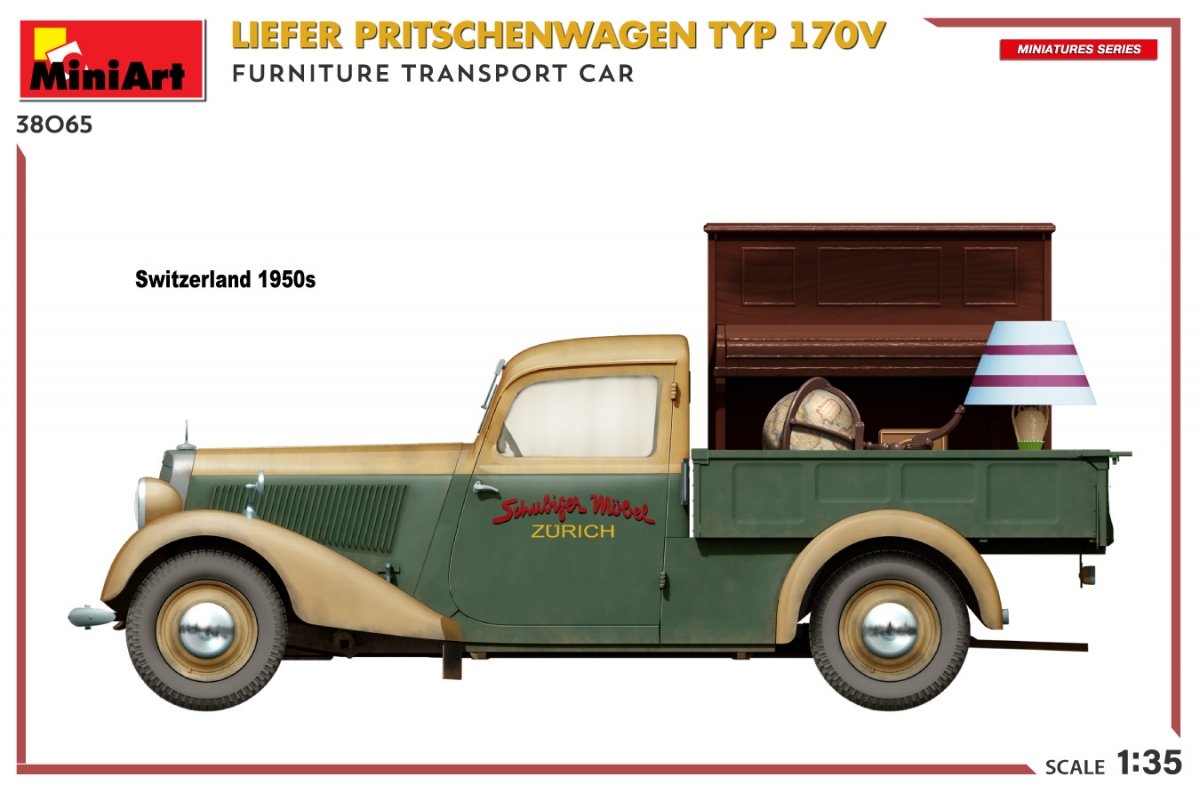 MiniArt 38065 LIEFER PRITSCHENWAGEN TYP 170V. FURNITURE TRANSPORT CAR 1/35 – Bild 11