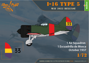 Clear Prop! CP72023 I-16 Type 5 In the sky of Spain STARTER KIT 1/72 – zdjęcie 5