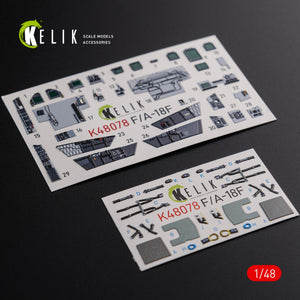KELIK K48078 F/A-18F Super Hornet interior 3D decals for MENG kit 1/48