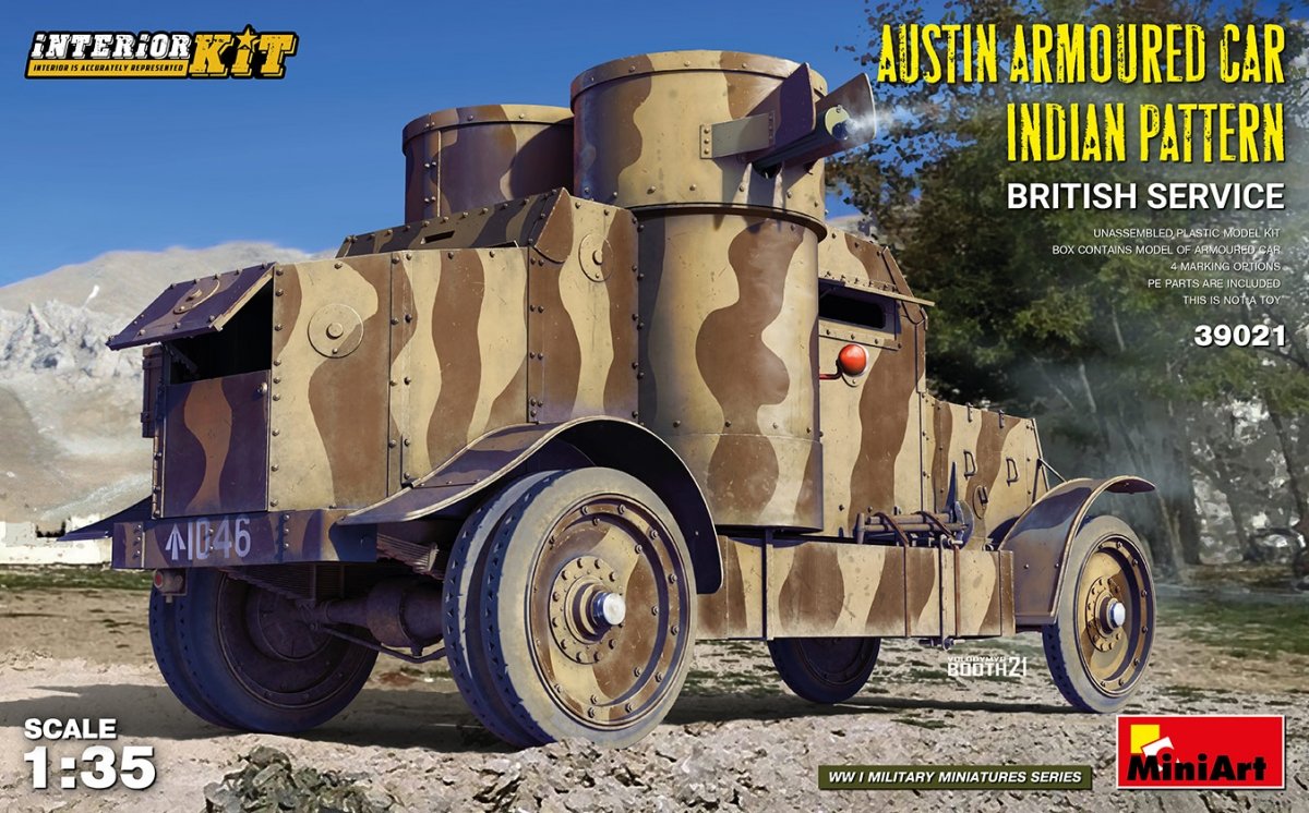 Miniart 39021 Voiture blindée Austin, modèle indien. Service britannique. Maquette intérieure 1/35