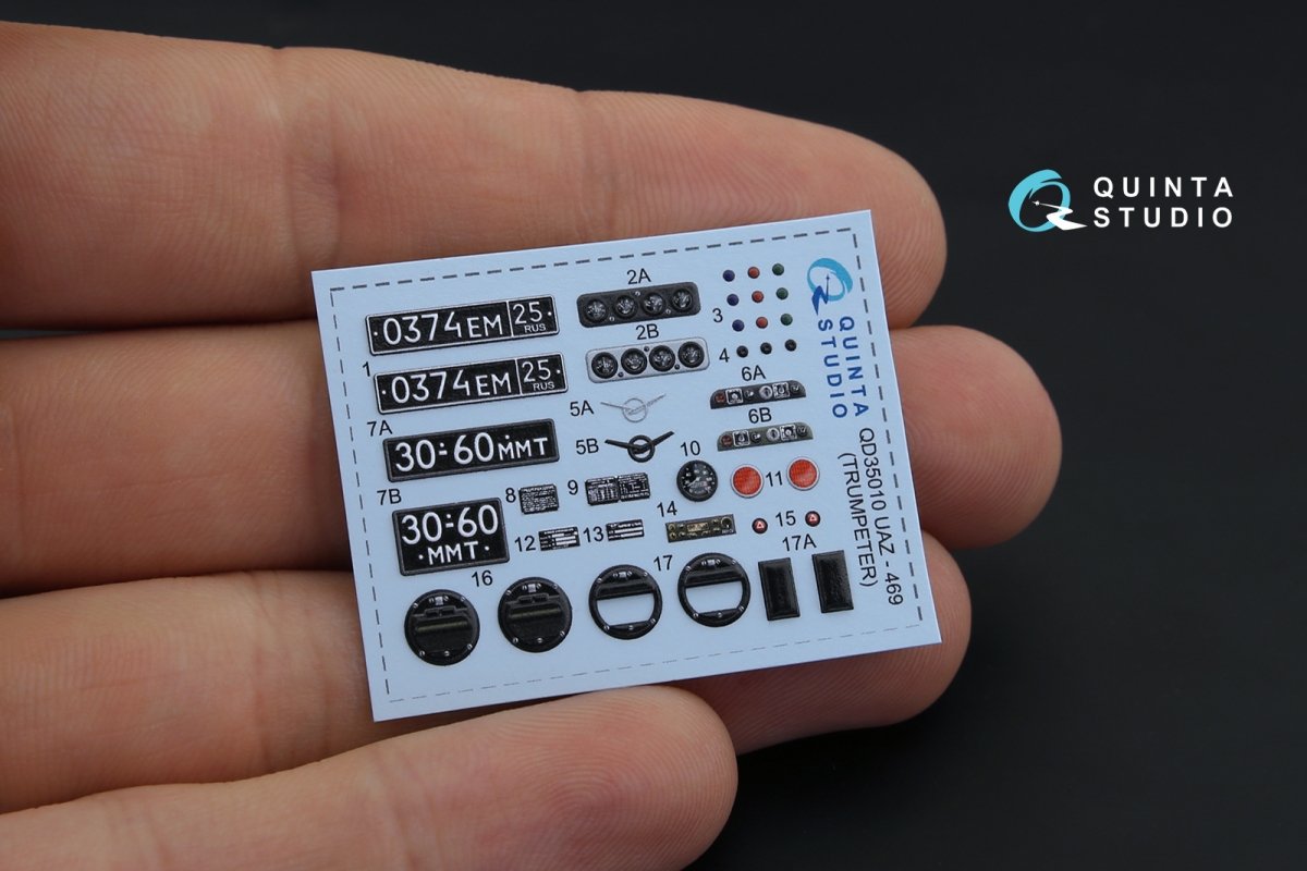Quinta Studio QD35010 UAZ 469 3D-Printed &amp;amp; coloured Interior on decal paper (for Trumpeter kit) 1/35 – imagen 2