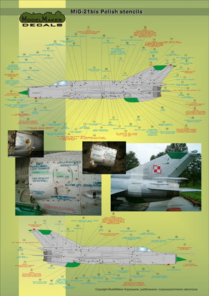 ModelMaker Decals D48020 MiG-21PFM/M/MF/bis/UM Polish stencils 1/48 – zdjęcie 6