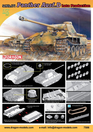 Dragon 7506 Panther Ausf.D Late Production 1/72 – imagen 3