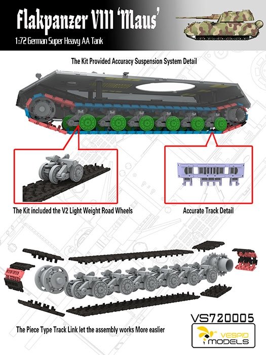Vespid Models VS720005 Flakpanzer VIII MAUS 1/72 – image 2