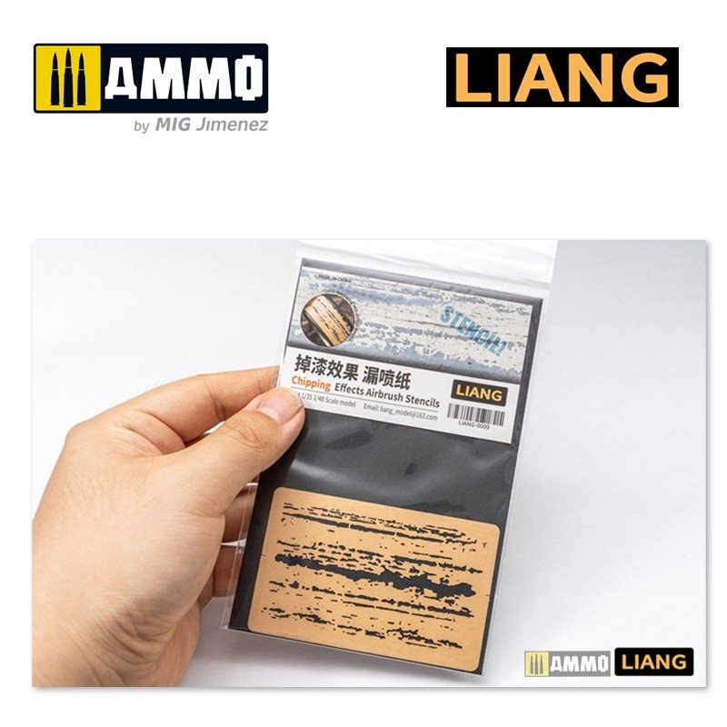 Liang 0009 Chipping Effects Airbrush Stencils – zdjęcie 4
